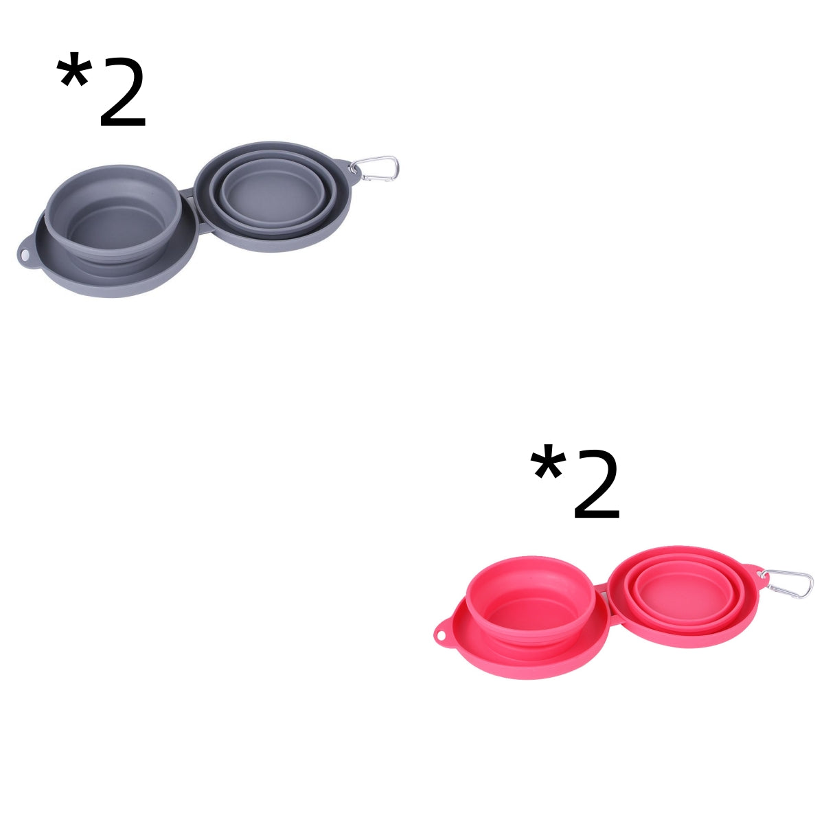 Rubber Foldable Double Bowl Pet Bowls