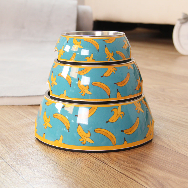 Stylish Pet Bowl with a Stainless Steel Inner Bowl