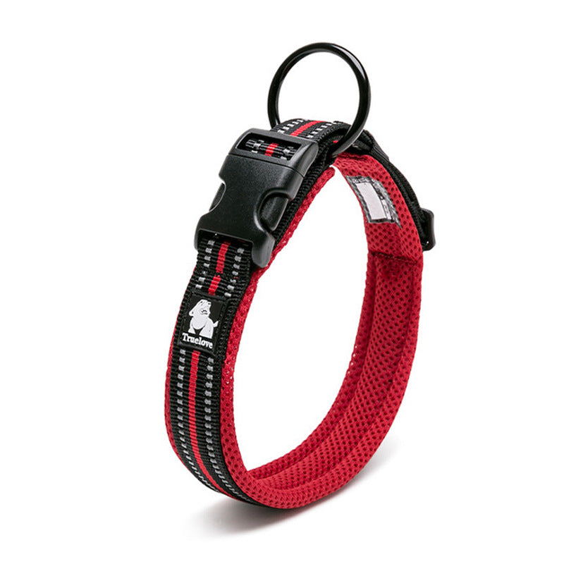 Reflective Pet Nylon Breathable Mesh Collar - Adjustable for Cats & Dogs