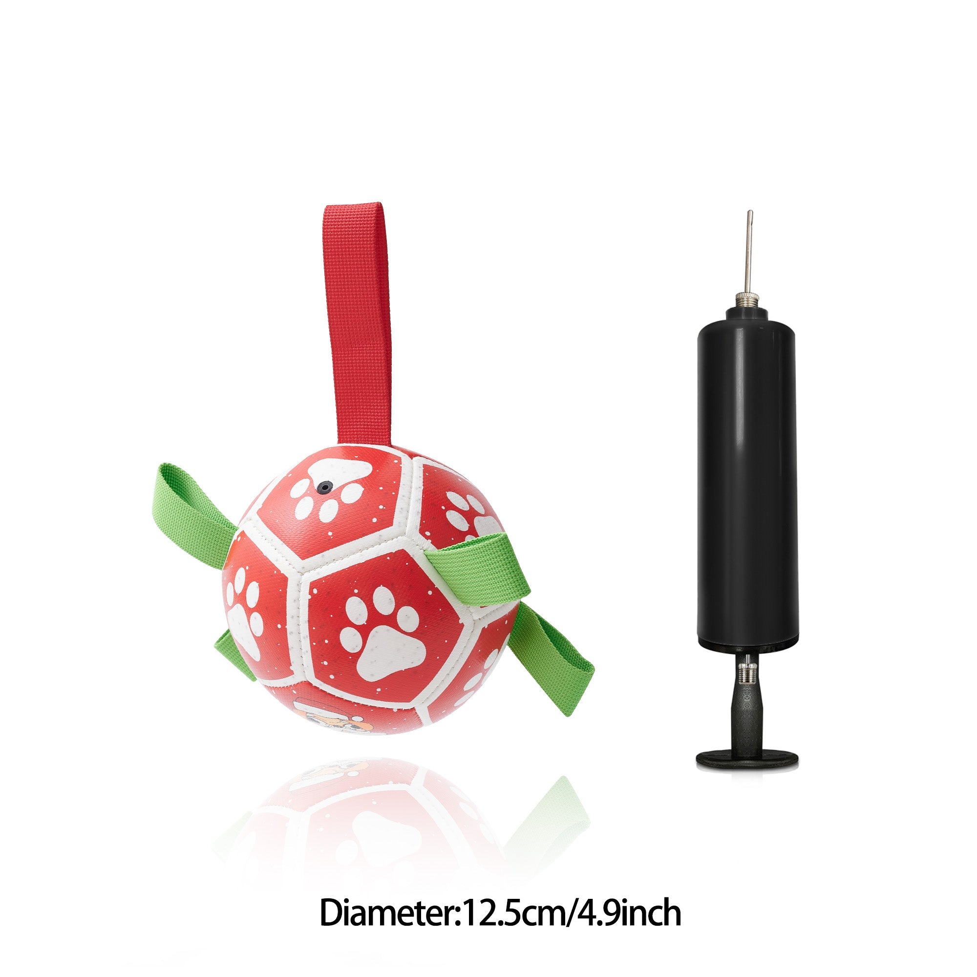 Interactive Dog Ball Toy - Football or Rugby Ball - Inflated Ball with Ball Pump