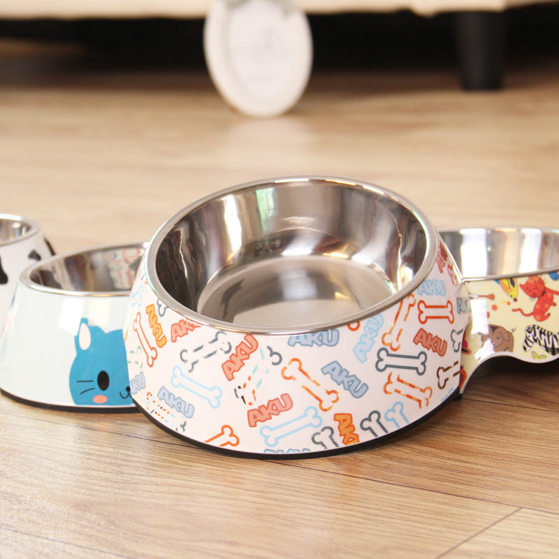 Stylish Pet Bowl with a Stainless Steel Inner Bowl