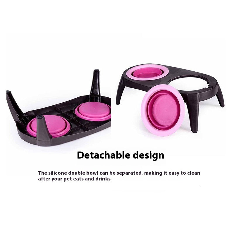 Pet Feeder - Folding Double Bowl