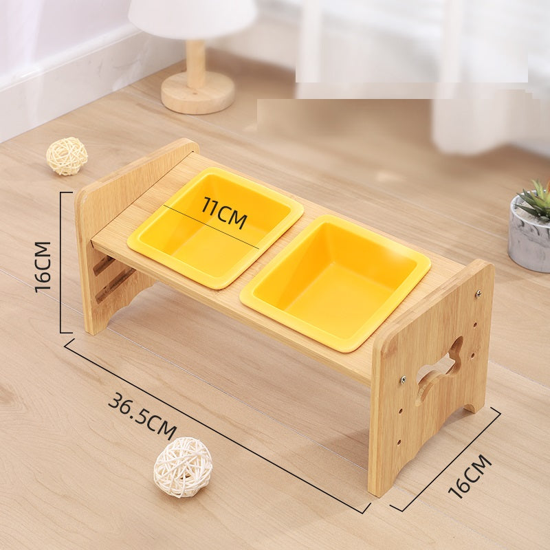 Adjustable Quality Cat and Dog Bowl Holder With Bowls - Helps with digestion and posture when eating and drinking