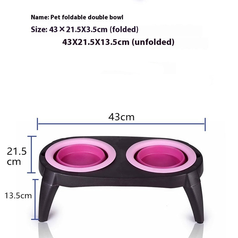 Pet Feeder - Folding Double Bowl