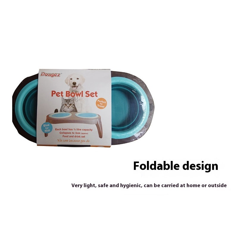 Pet Feeder - Folding Double Bowl
