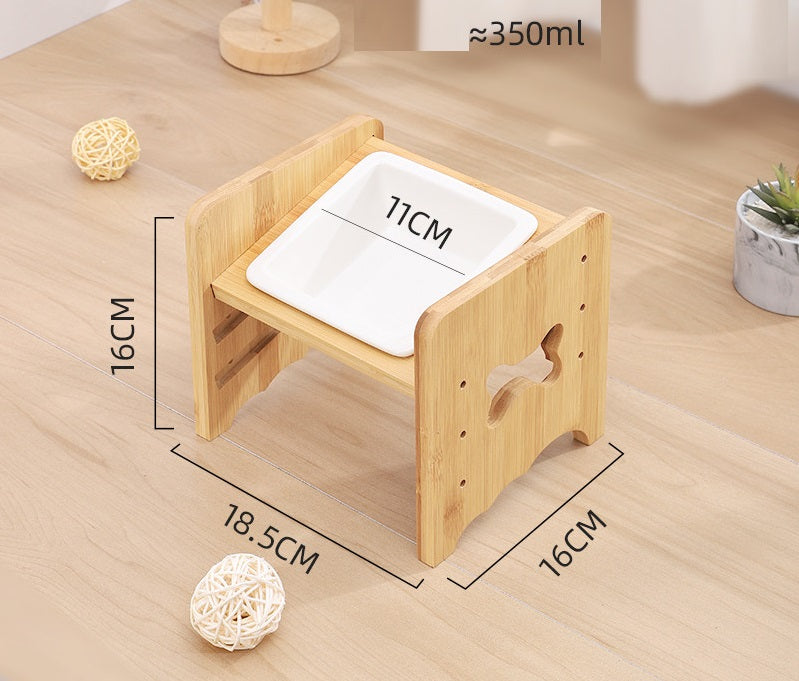 Adjustable Quality Cat and Dog Bowl Holder With Bowls - Helps with digestion and posture when eating and drinking