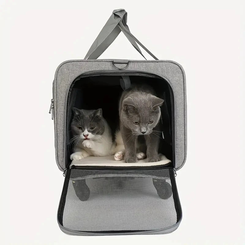 Large Pet Trolley / Carrier - Large Portable Foldable Pet Bag with Removable Wheels