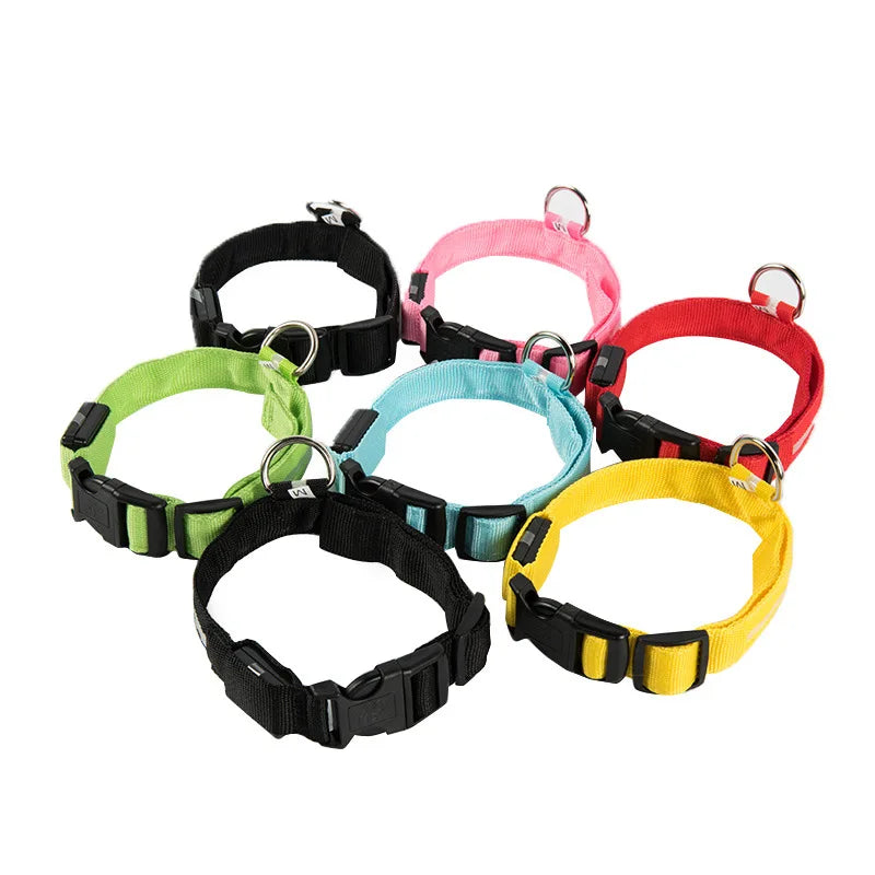 Pet Collar - Glowing Adjustable LED Pet Collar - Various Colours & Sizes
