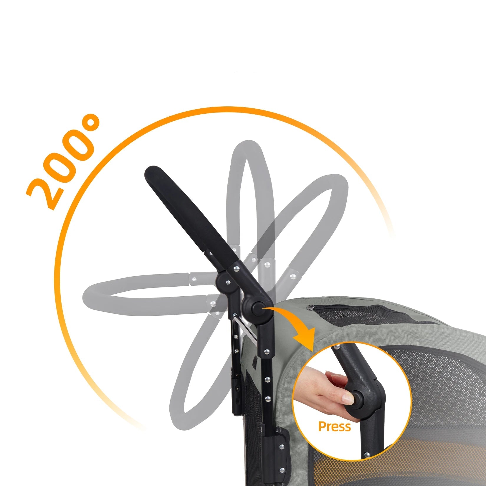 Bingo Paw 4 Wheel Dog Stroller for Medium & Large Dogs - Foldable Pet Travel Carriage