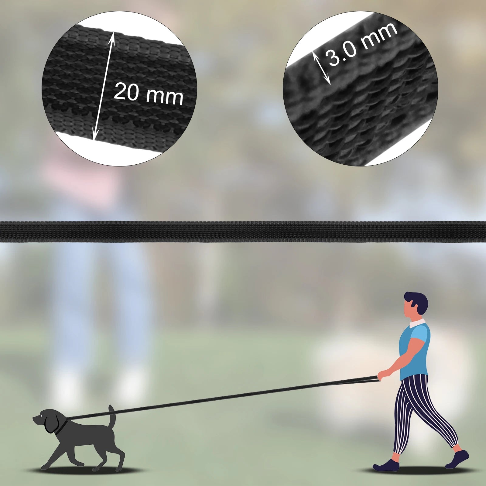 High Quality Latex Silk Easy and Convenient Training Lead - 1.5M/2M/3M/5M/10M/15M Long Dog Leash