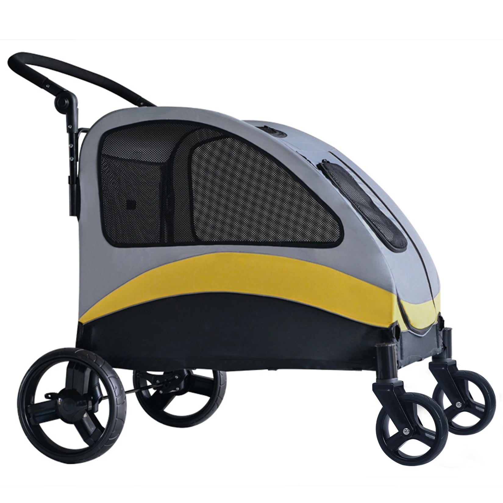 Bingo Paw 4 Wheel Dog Stroller for Medium & Large Dogs - Foldable Pet Travel Carriage