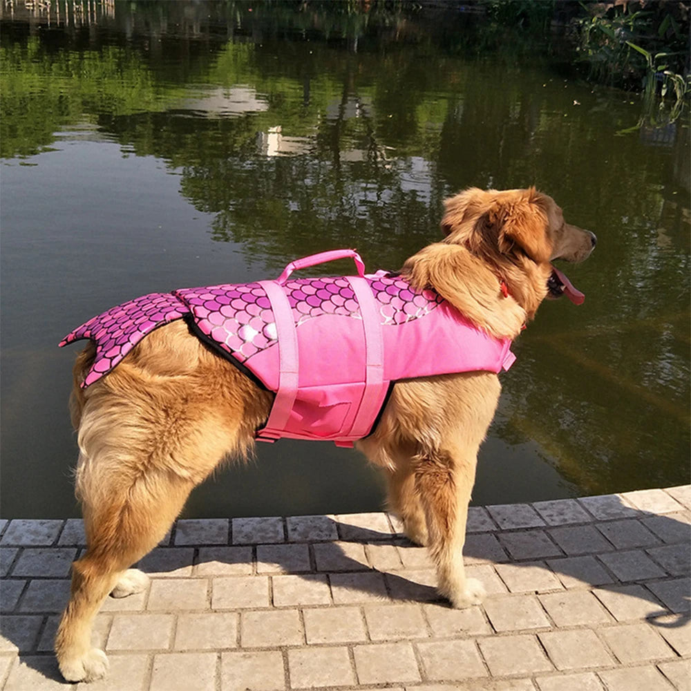 Dog Life Jacket Buoyancy Aid - Adjustable Vest Pet Swimming Aid