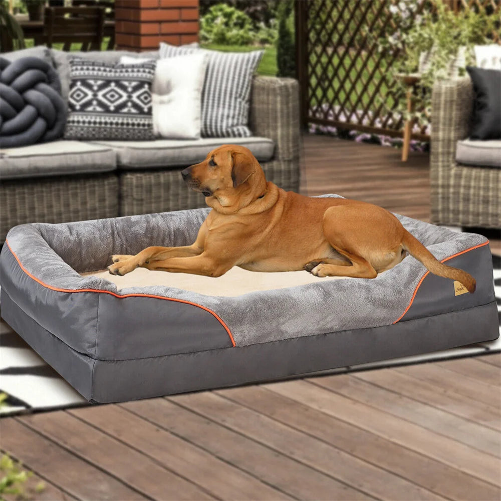 Large Jumbo Orthopaedic Memory Foam Dog Bed  - Washable Removable Cover