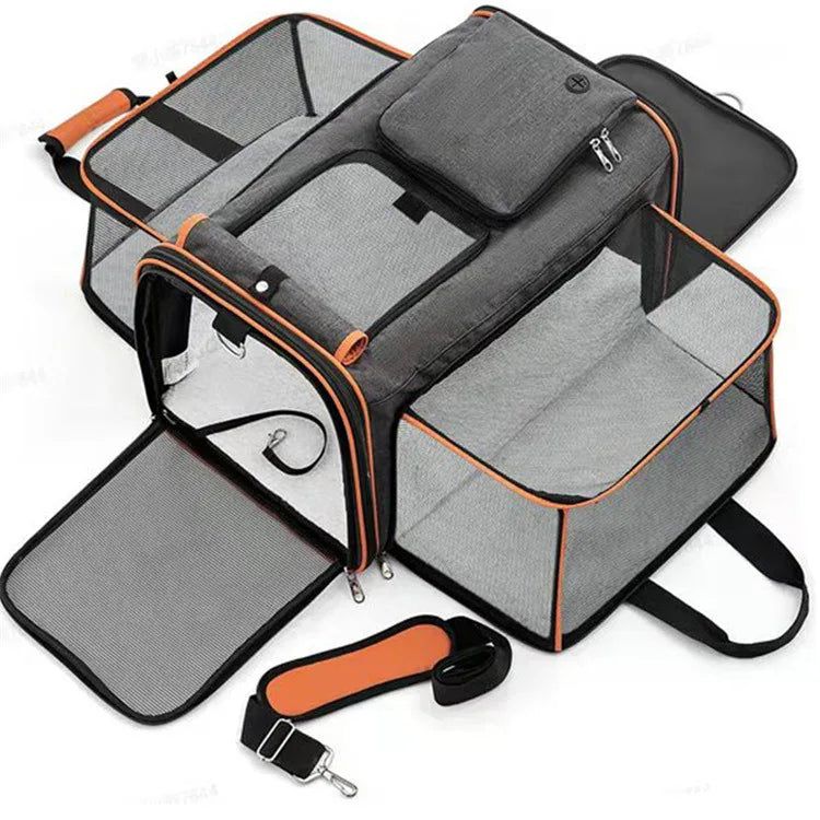 Expandable Pet Carrier - Soft Sided Dog or Cat Carrier Bag