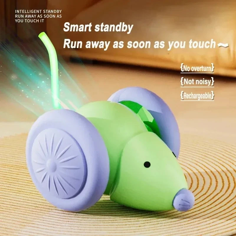 Electric Mouse Pet toys Interactive Cat Toy - Automatically Teases your Cat - Intelligent Obstacle Avoidance - Rechargeable Pet Products