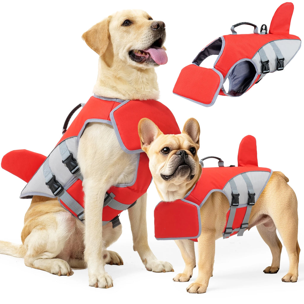 Dog Life Jacket Buoyancy Aid - Adjustable High Visibility Vest - Pet Swimming Aid