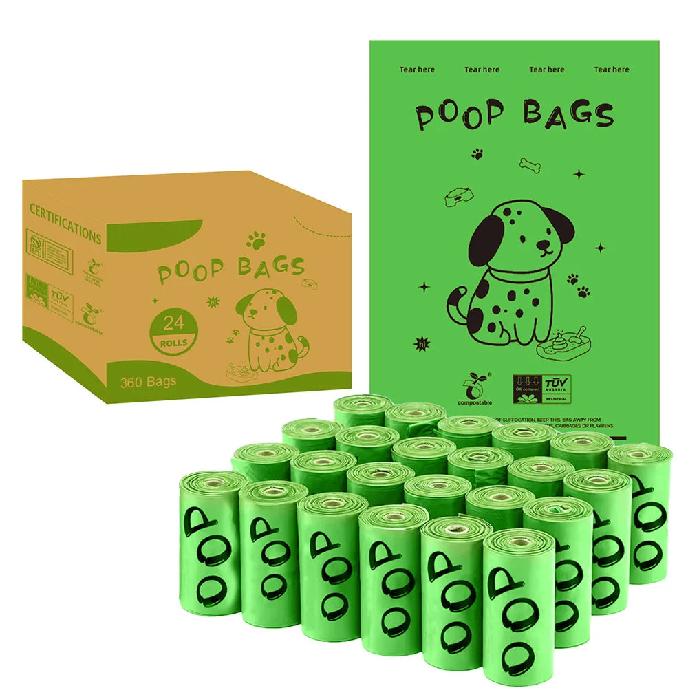 Certified Compostable - 100% Biodegradable Poop Bags - Eco-Friendly Plant Based Extra Thick Dog Poop Bags