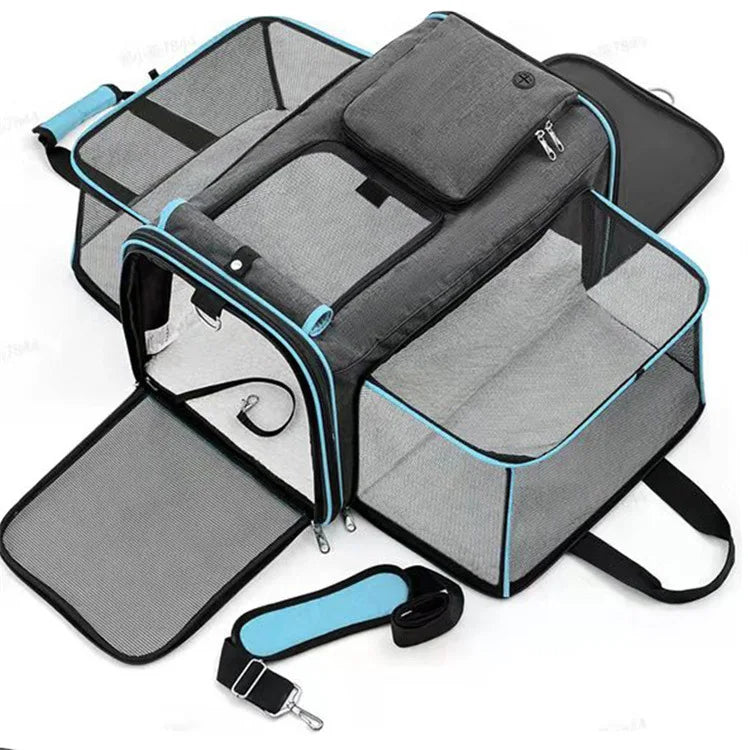 Expandable Pet Carrier - Soft Sided Dog or Cat Carrier Bag