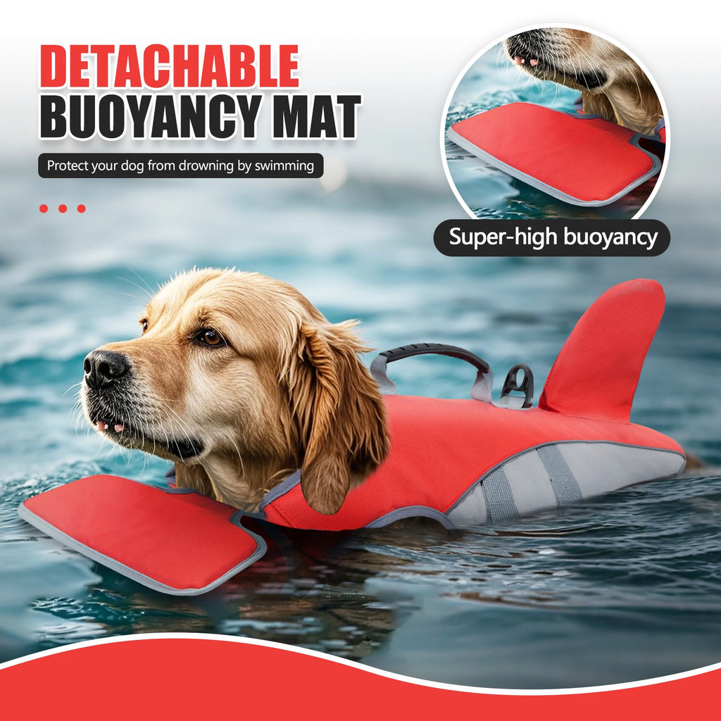 Dog Life Jacket Buoyancy Aid - Adjustable High Visibility Vest - Pet Swimming Aid