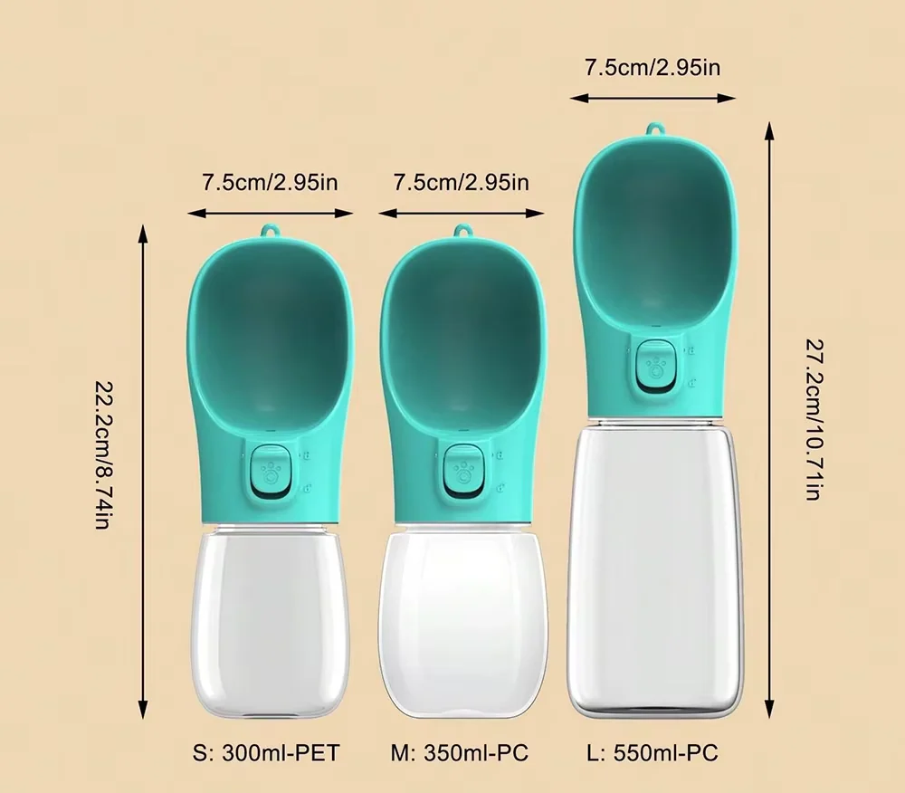 Portable dog water bottle - Keep your dog hydrated whilst out and about - Save with multibuy