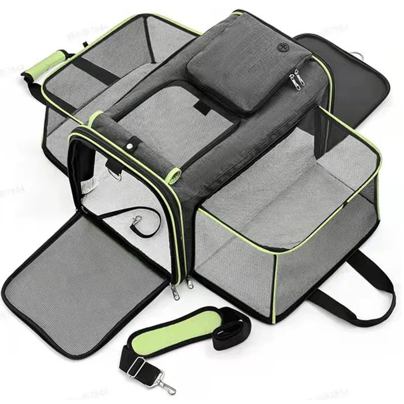 Expandable Pet Carrier - Soft Sided Dog or Cat Carrier Bag