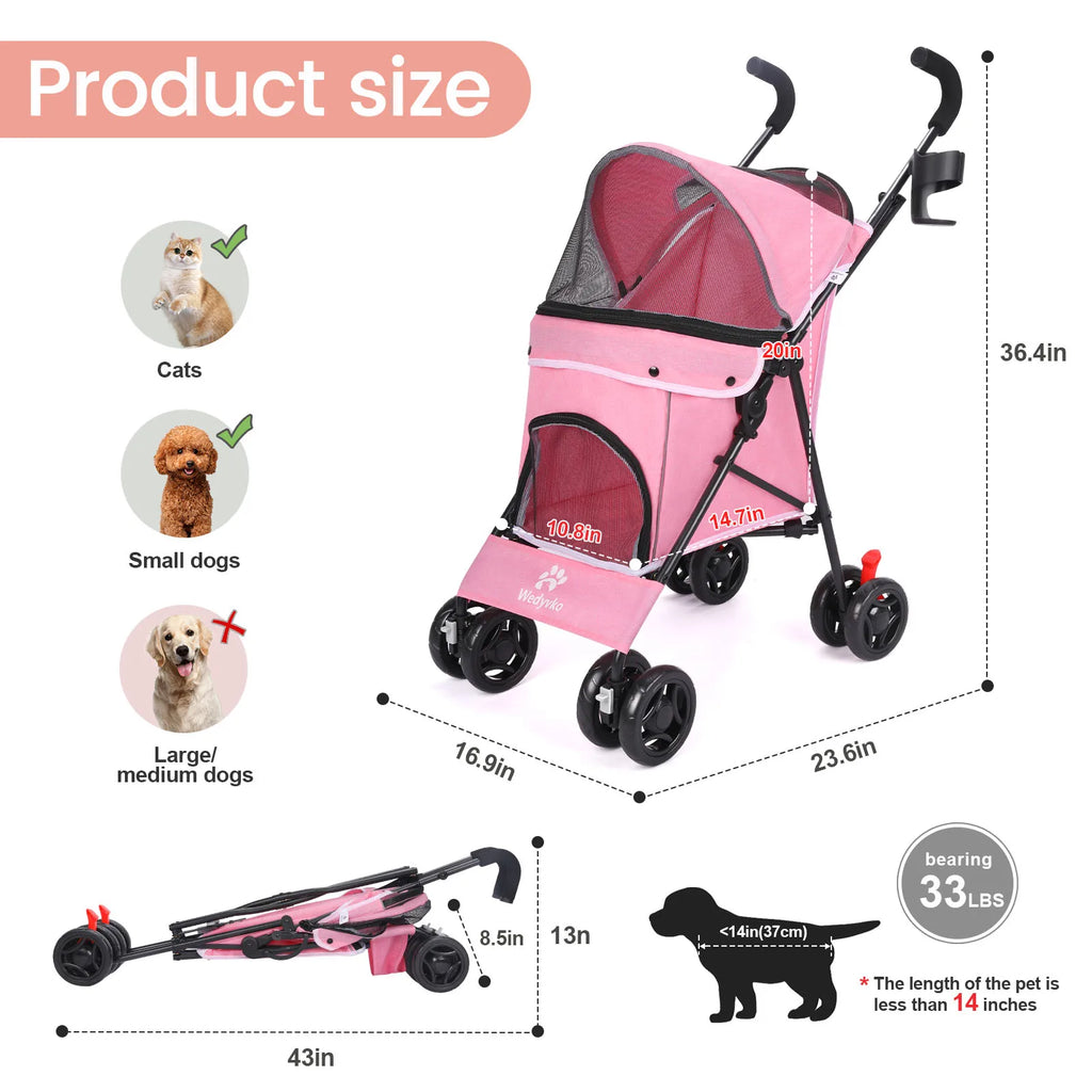 Lightweight Folding Pet Stroller