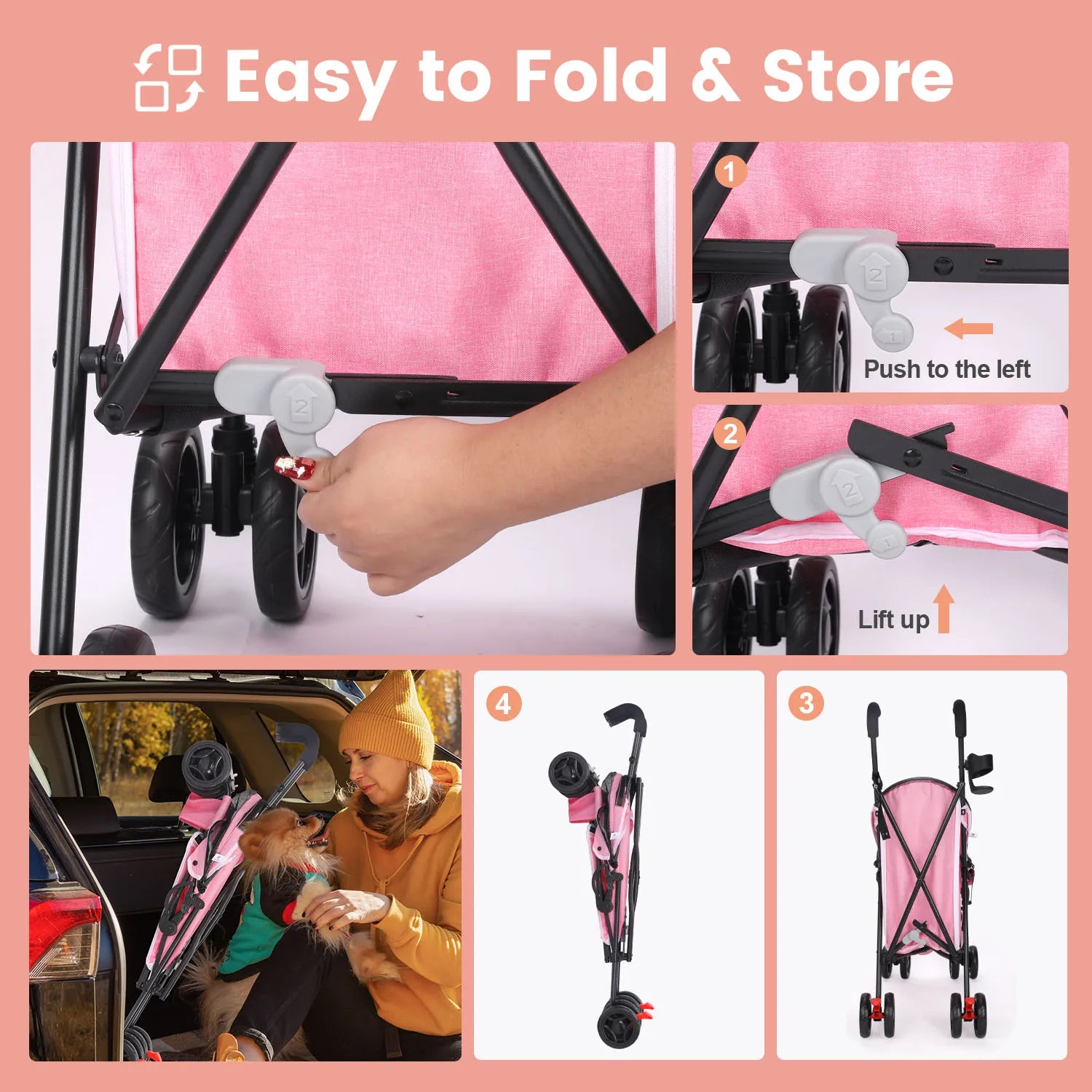 Lightweight Folding Pet Stroller