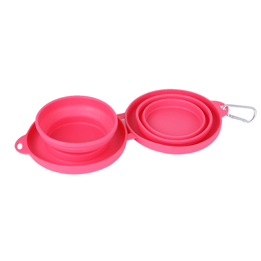 Rubber Foldable Double Bowl Pet Bowls