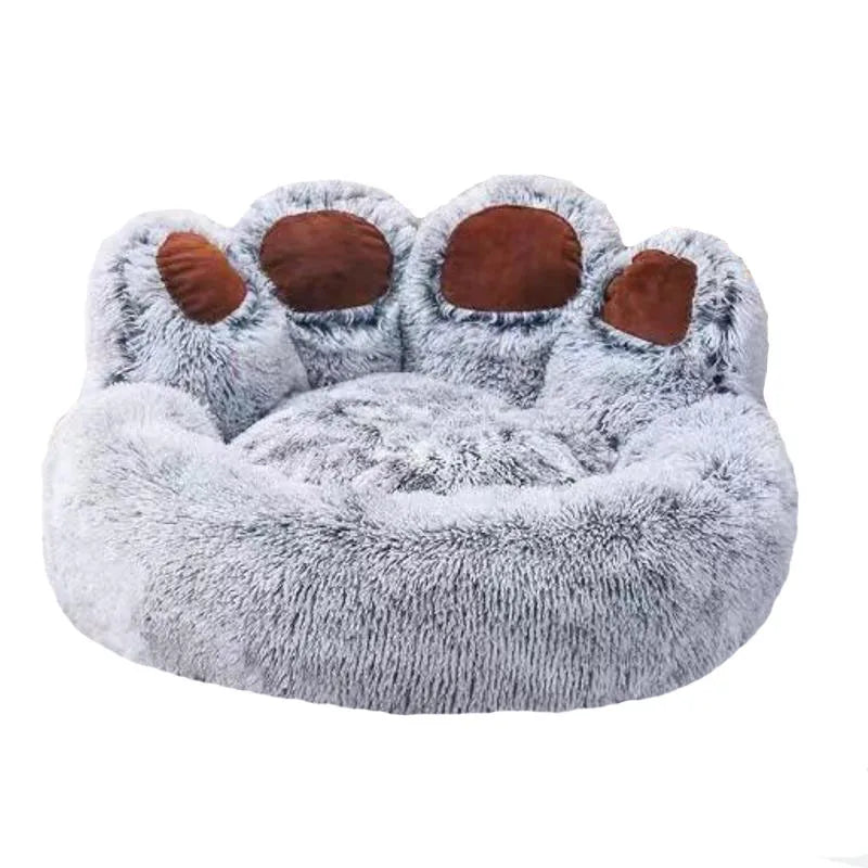 Fluffy Pet Bed - Paw Design - Dogs & Cats - 4 Sizes Available