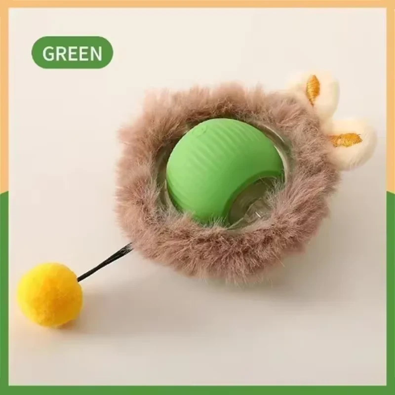 Interactive ball toy, Automatic rolling ball with a tail - 3 Modes - Interactive cat or dog toy