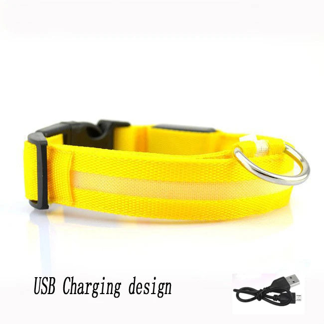 Pet Collar - Glowing Adjustable LED Pet Collar - Various Colours & Sizes