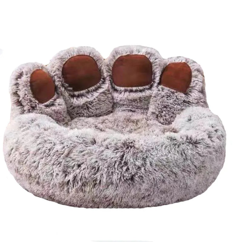 Fluffy Pet Bed - Paw Design - Dogs & Cats - 4 Sizes Available